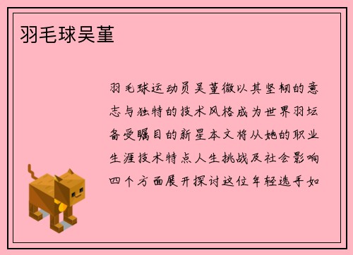 羽毛球吴堇